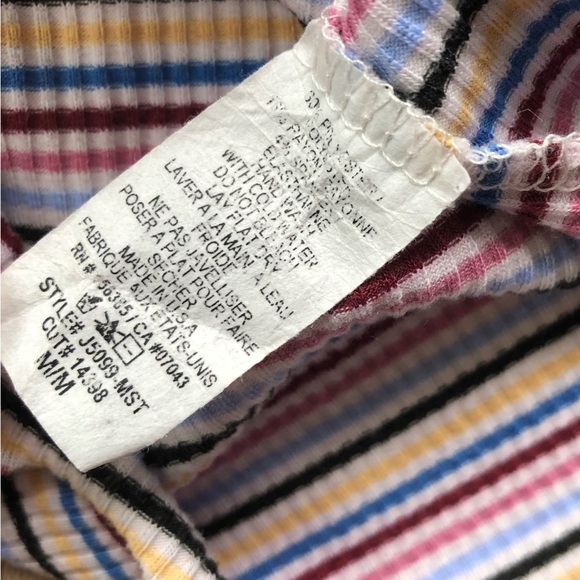 Caution to the Wind Square Neck Striped Multicolor Button Tank Top Size M - Picture 8 of 9